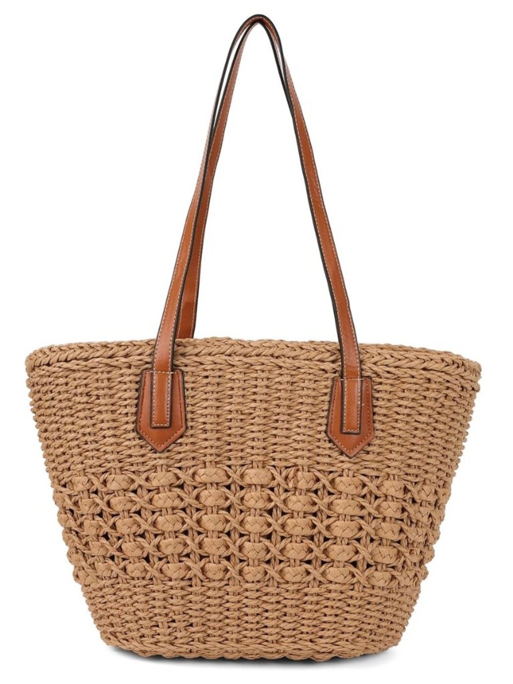 Women's Straw Shoulder Bag Large Rattan Woven Totes Summer Travel Beach Handbag